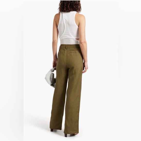 NWT! PAIGE DALLAS High Waist Wide Leg Linen Blend Trousers - Picture 4 of 14